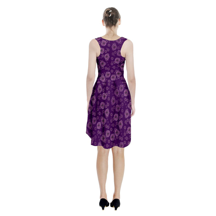 Purple Influenza Flu Midi Scoop Dress