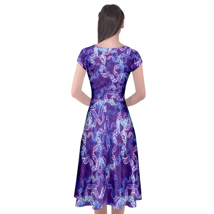 Purple DNA Wrap Front Dress