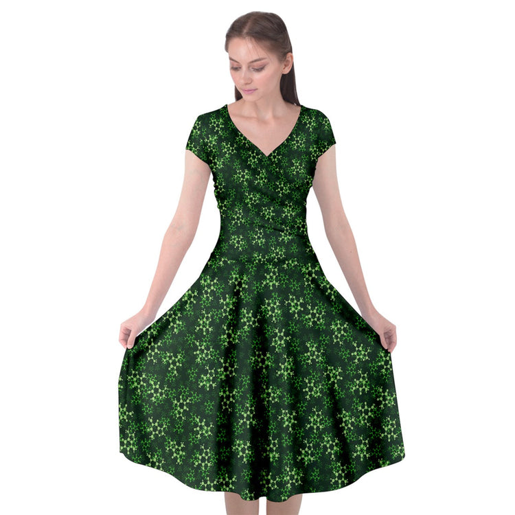Green Caffeine Wrap Front Dress