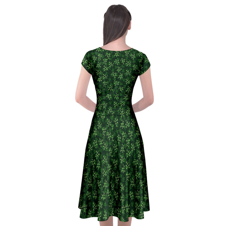 Green Caffeine Wrap Front Dress
