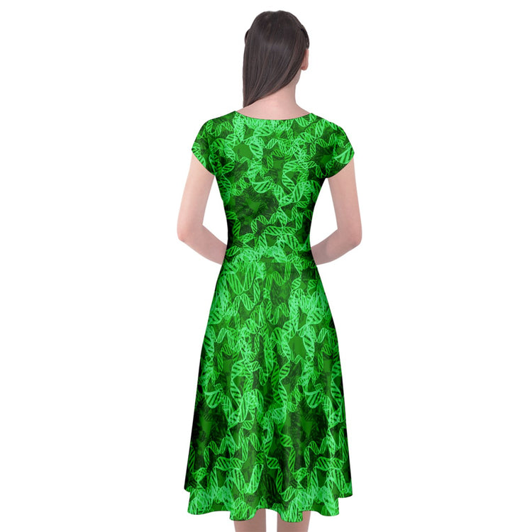 Green DNA Wrap Front Dress