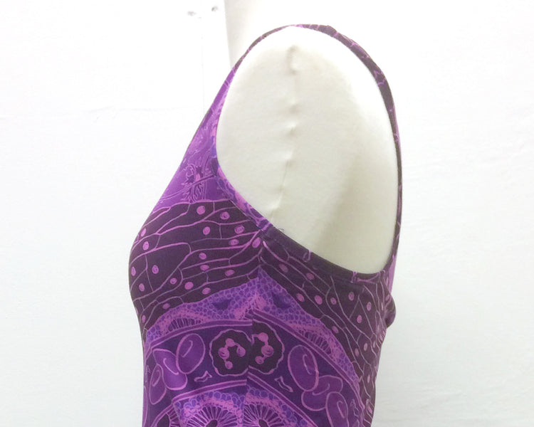 Purple Tissue Shapes Cotton Tennis Dress