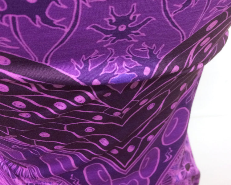 Purple Tissue Shapes Cotton Tennis Dress