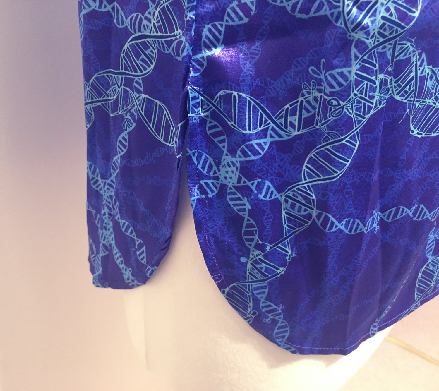 Blue Genetic Editing satin shirt - Boutique Science