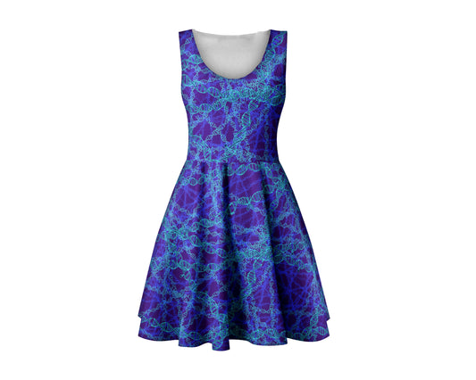 Blue Genetic Editing Midi Scoop Dress