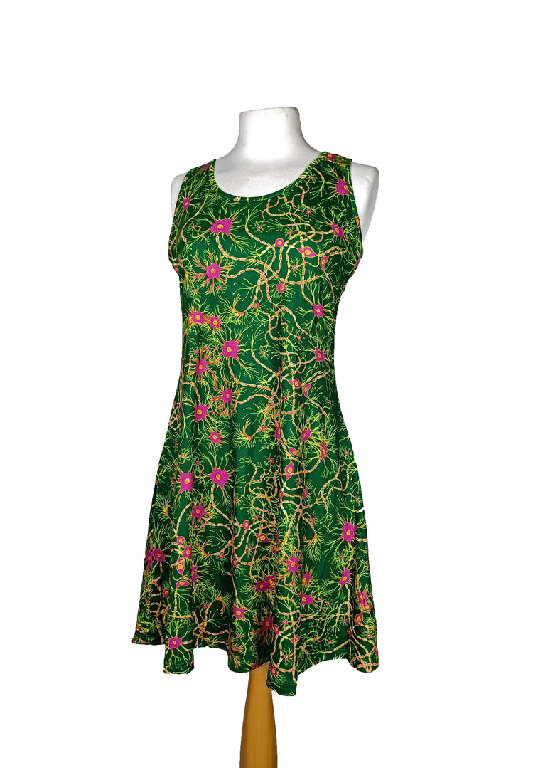 Green Neurons Cotton Tennis Dress