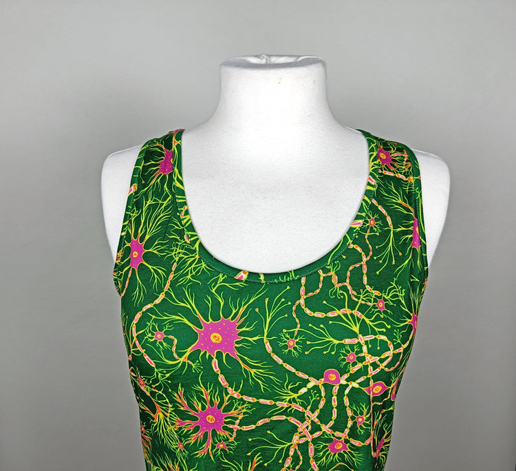 Green Neurons Cotton Tennis Dress