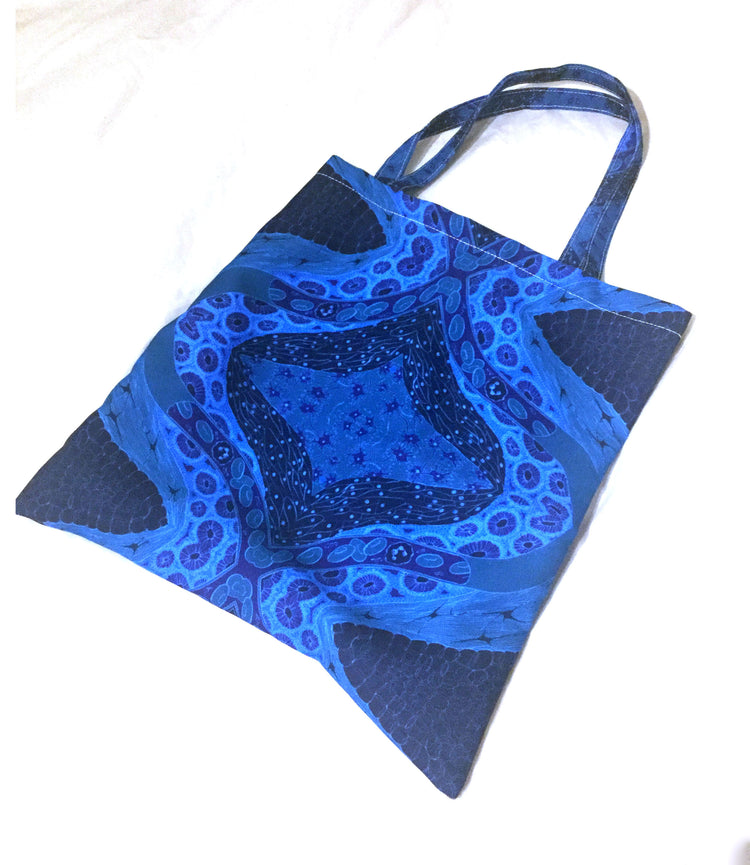 Blue tissues heavyweight canvas shopper bag