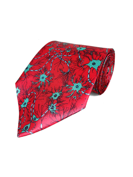 Neurons Pattern Tie (Red) (UK Stock)
