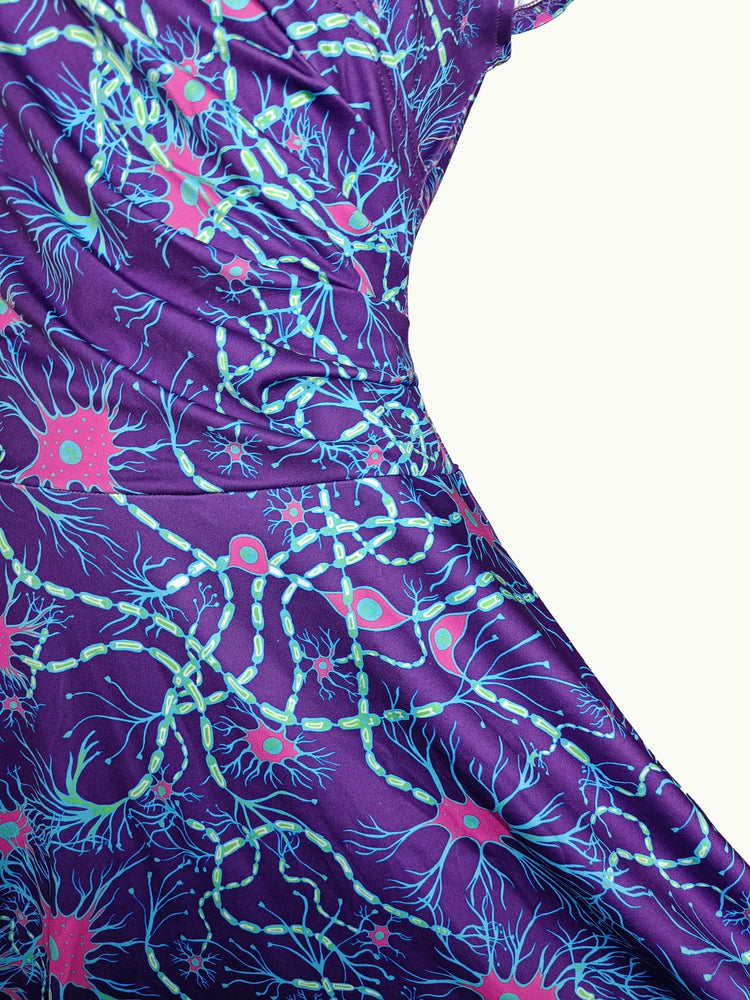 Indigo Neurons Wrap Dress