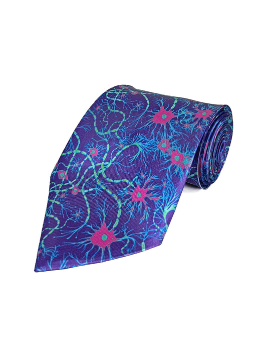 Neurons Pattern Tie (Purple) (UK Stock)