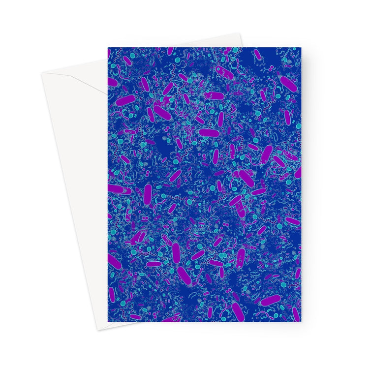 Blue Bacteria Greeting Card - Boutique Science