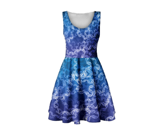 Blue DNA Midi Scoop Dress