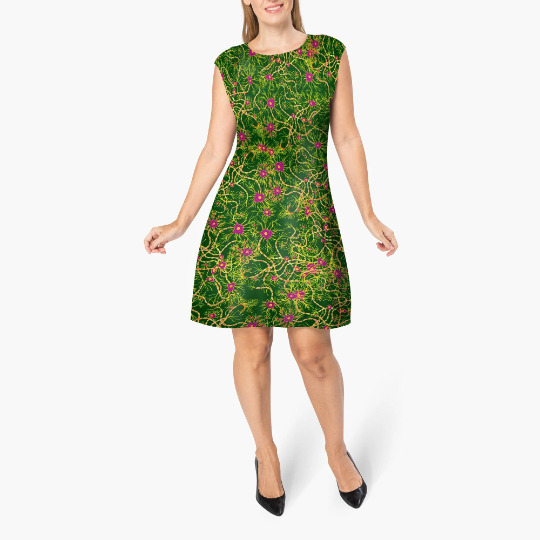 Green Neuron Shift Dress