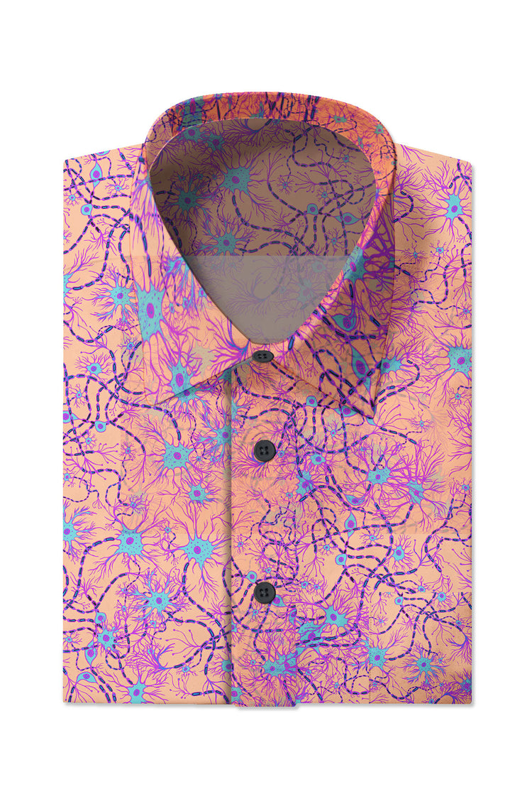 Rose neurons long sleeve collar shirt