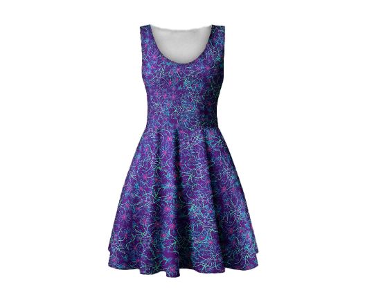 Purple Neuron Midi Scoop Dress