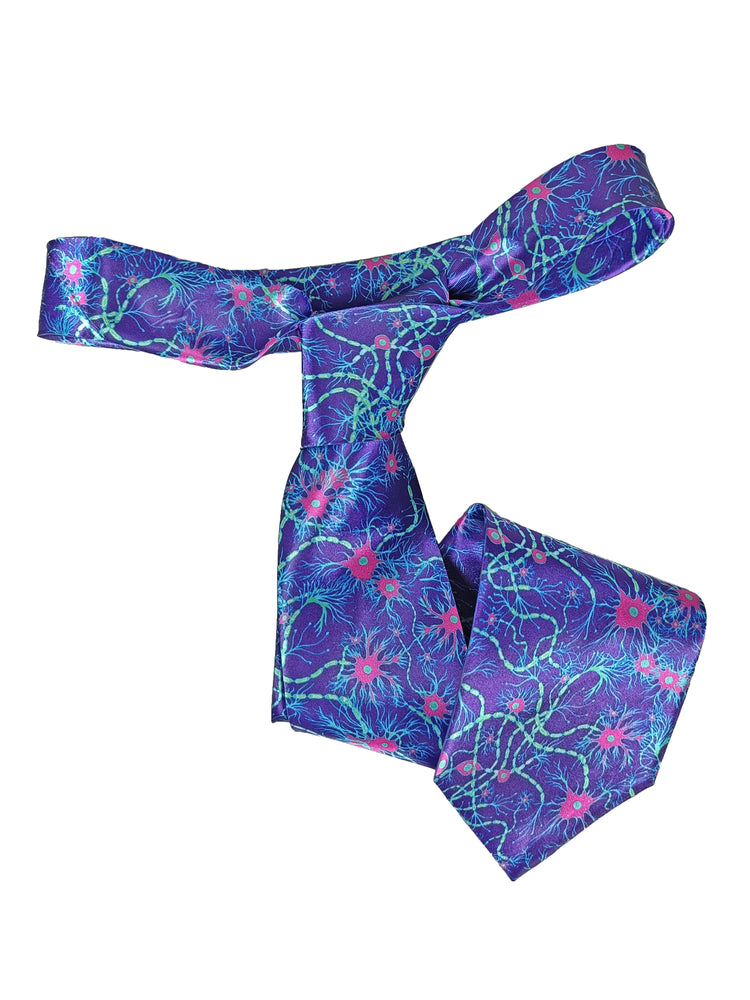 Neurons Pattern Tie (Purple) (UK Stock)