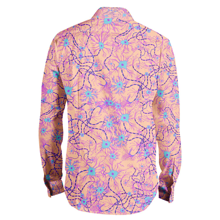 Rose neurons long sleeve collar shirt