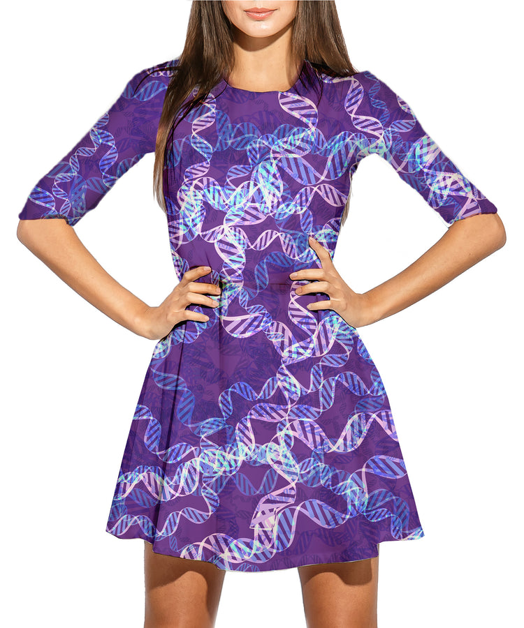 Purple DNA Smock Dress
